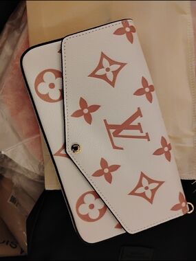 White Wallet Clutch with Rose Accents